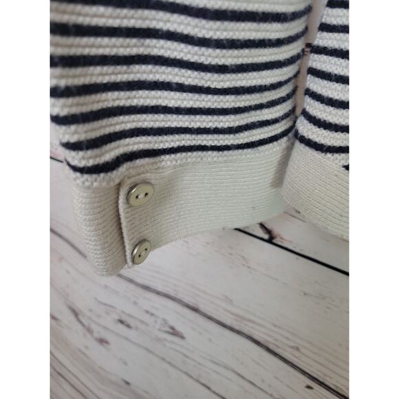 Talbots Black Striped V-Neck Knit Long Sleeve Pullover Sweater Womens Size Large - Picture 7 of 12